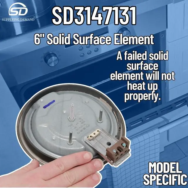 Alt view image 5 of 7 - 3147131 Range Solid Surface Burner 6 Inch - Replaces 0061611, 04000002
