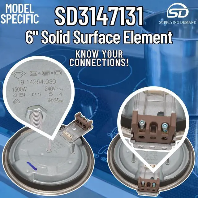 Alt view image 7 of 7 - 3147131 Range Solid Surface Burner 6 Inch - Replaces 0061611, 04000002