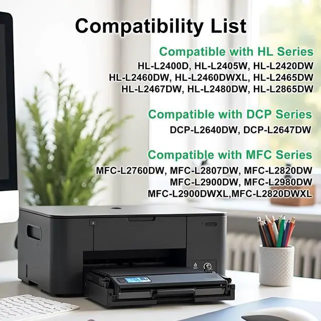 Alt view image 3 of 7 - Compatible Toner Cartridges and Drum for Brother TN830XL DR830 with Chip | Replacement for Brother TN830XL TN830 DR830 Use with HL-L2460DW DCP-L2640DW HL-L2405W Printer (2 Toners with chip, 1 Drum)