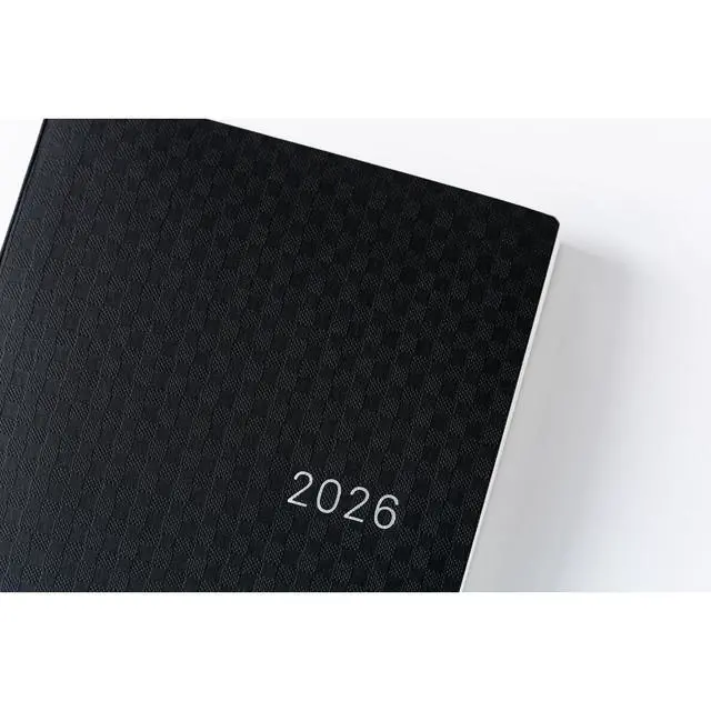 Alt view image 7 of 7 - Hobonichi Techo HON A6 2026 Paper Series: Black Gingham (English, January Start Planner)