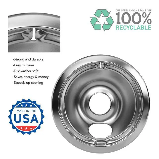Alt view image 3 of 7 - Bundle WB31T10010 and WB31T10011 Chrome Drip Pans and WB30M1 WB30M2 Surface Elements Replacement for GE