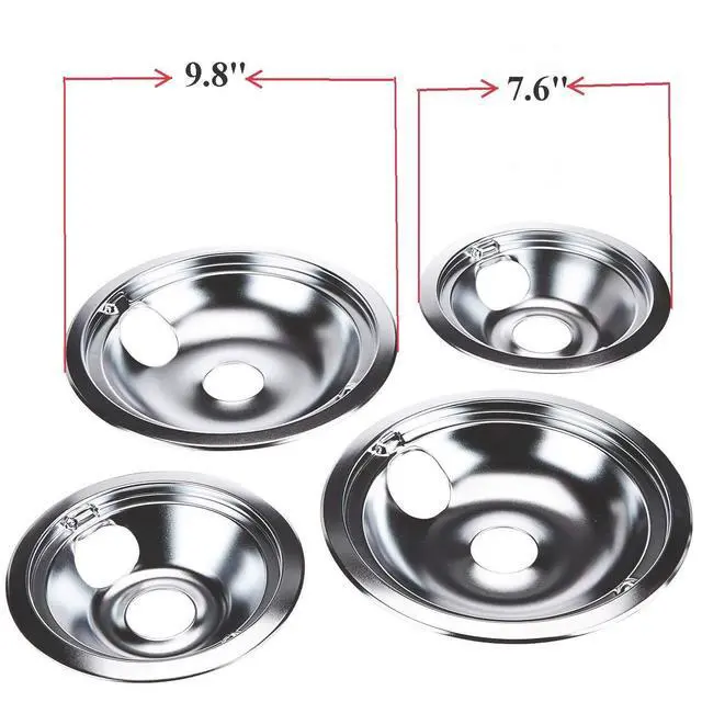 Alt view image 2 of 7 - Bundle WB31T10010 and WB31T10011 Chrome Drip Pans and WB30M1 WB30M2 Surface Elements Replacement for GE
