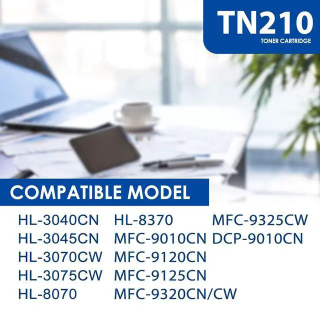 Alt view image 2 of 7 - TN210 Toner Cartridge Set 4 Pack Replacement for Brother TN-210 TN210BK TN210C TN210M TN210Y Work with MFC-9125CN MFC-9325CW HL-3045CN HL-3070CW Printer Toner, TN-210 BK/C/M/Y