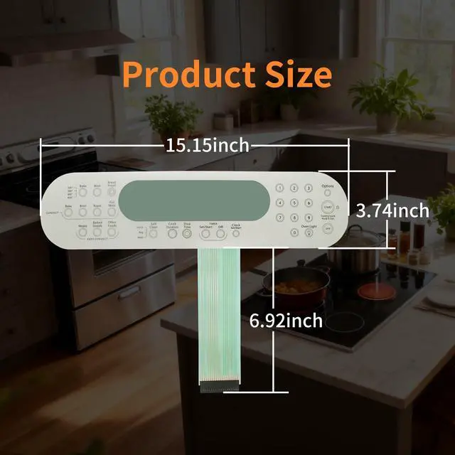 Alt view image 3 of 7 - 9756559ES Switch Membrane Compatible with Whirlpool Range Oven WP9756559ES /PS11747180/1066317/AP6013948 - Easy Install for Electric Stove & Oven Control Panel