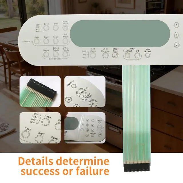 Alt view image 6 of 7 - 9756559ES Switch Membrane Compatible with Whirlpool Range Oven WP9756559ES /PS11747180/1066317/AP6013948 - Easy Install for Electric Stove & Oven Control Panel