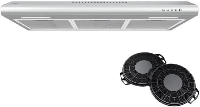 Main image of 30 inch Range Hood with Carbon Filters Under Cabinet Ductless Vent Hood for Kitchen Stove Hood with 3 Speed Exhaust Fan in Stainless Steel