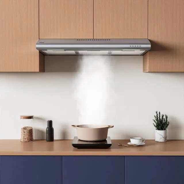 Alt view image 2 of 7 - Range Hood 30 inch Under Cabinet Ductless Vent Hood for Kitchen Stove Hood with 3 Speed Exhaust Fan in Stainless Steel