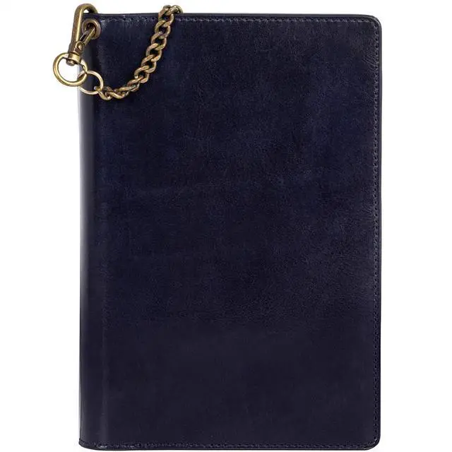 Main image of Time Resistance Leather Journal with 320 Lined Pages A5 Notebook and Bookmark - Italian Handmade Notepad (Blue) - Gift Box Included