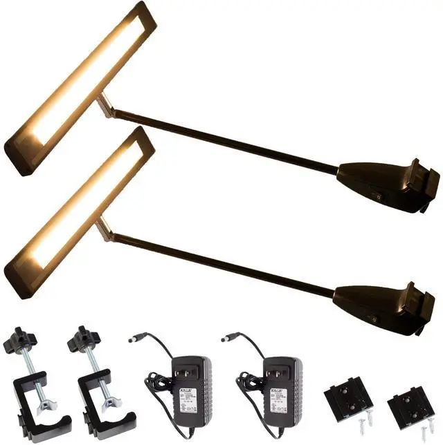 Main image of Trade Show LED Light, 2 Packs 24v Warm White 3000k Exhibit Display Lighting for Popup Booth, Back Drop Panel, Halogen Replacement, Includes UL Power Supply & Mounting C-Clamp Hardware