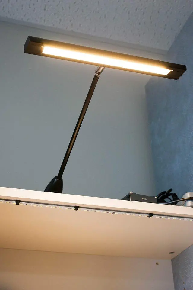 Alt view image 6 of 7 - Trade Show LED Light, 2 Packs 24v Warm White 3000k Exhibit Display Lighting for Popup Booth, Back Drop Panel, Halogen Replacement, Includes UL Power Supply & Mounting C-Clamp Hardware