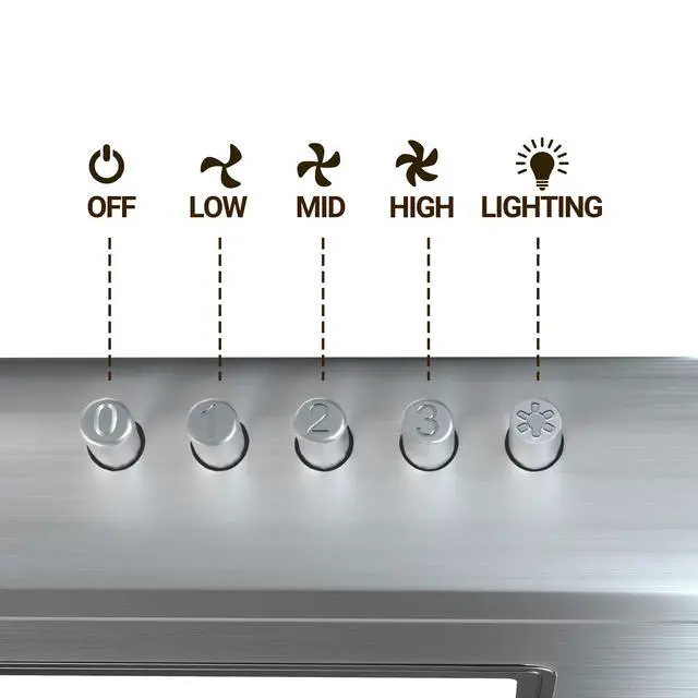 Alt view image 6 of 7 - 30 inch Range Hood with Carbon Filters Under Cabinet Ductless Vent Hood for Kitchen Stove Hood with 3 Speed Exhaust Fan in Stainless Steel