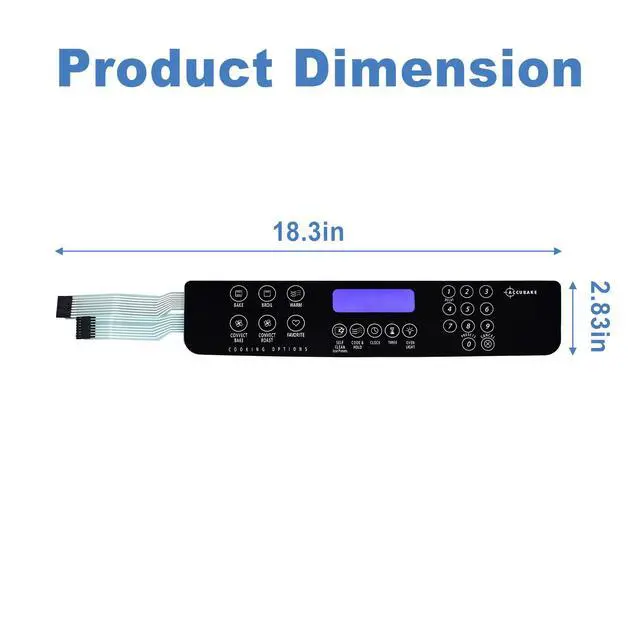 Alt view image 6 of 7 - WPW10207933 Membrane Switch Touch Pad, Compatible With Whirlpool Range Oven | Replaces W10207933, AP6017098, 1547595, GW399LXUS0, PS11750393, AH2355397, EA2355397 Range Swtch Memb