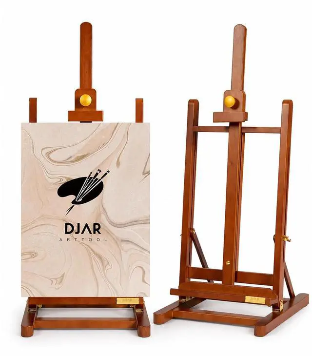Main image of Medium Tabletop Painting Easel, Assembly-Free, Solid Beechwood, Walnut | Adjustable H-Frame Desktop Painting Stand, Holds canvases up to 27.5", Premium Art Supplies for Students and Beginners