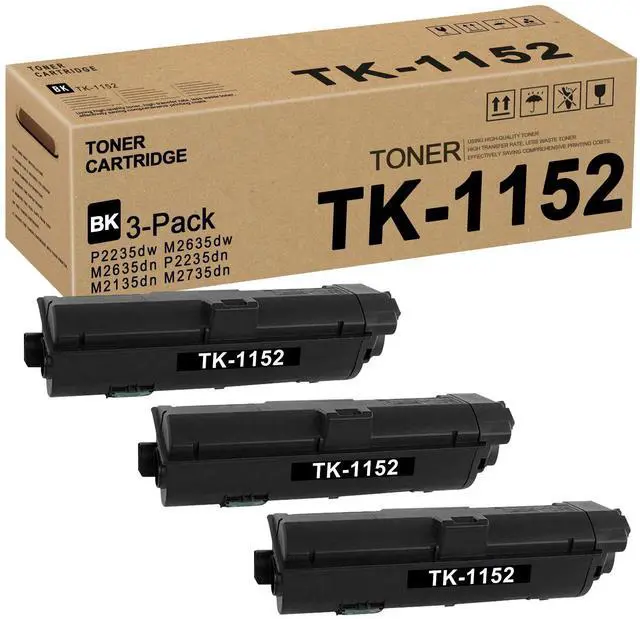 Main image of TK1152 TK-1152 1T02RV0US0 Toner Cartridge (Black,3 Pack) Replacement for Kyocera P2235dw M2635dw M2635dn P2235dn M2135dn M2735dn Toner Kit Printer