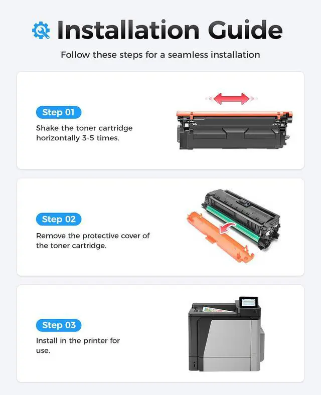 Alt view image 4 of 6 - 507X 507A Toner Cartridge Set 4-Pack High Yield Replacement for HP 507X 507A CE400X CE401A CE402A CE403A Compatible with HP Color LaserJet Enterprise 500 Color M551 M551dn M570dn M570dw M575fw Printer