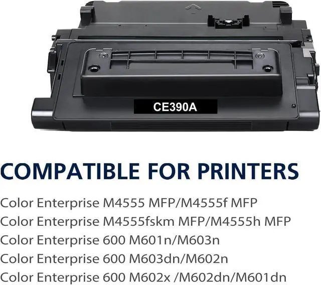 Alt view image 2 of 5 - USA Remanufactured Universal Magnetic Ink Toner Cartridge Replacement for HP CE390A 90A LaserJet M601 M602 M603 M4555