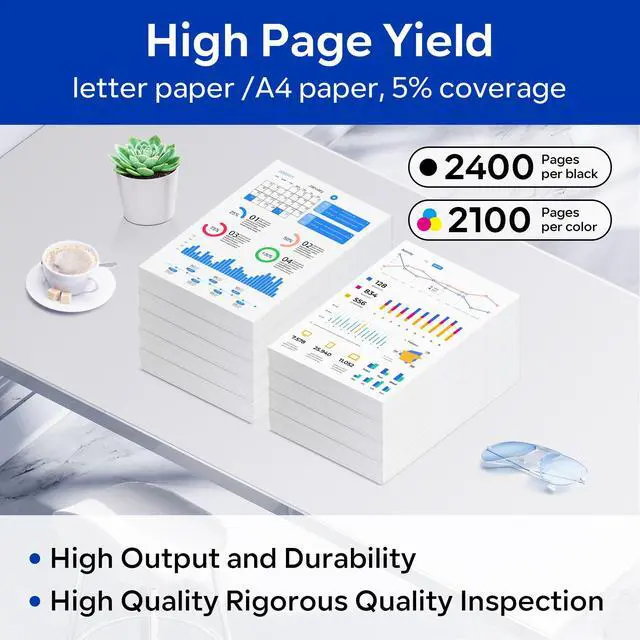 Alt view image 3 of 5 - 414A Toner Cartridge 4 Pack (with Chip) Compatible W2020A W2021A W2022A W2023A Toner Replacment for HP 414A Color Pro M454dn M454dw MFP M479fdn M479fdw Toner Printer