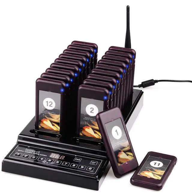 Main image of T112 Buzzers for Restaurant, Queue Calling System, 20 Pagers | for Food Truck, Bars, Clubs, 1640ft Long Range, 48 Hours Long Service Time, 3 reminder modes, One-Key Mute