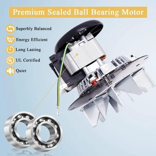 Alt view image 4 of 7 - Replacement 80602 Exhaust Blower Motor for Vogelzang VG5790, VG5770 Pellet Stoves, US Stove & USSC AP5660L, 5501S, Bay Front 5660, Ashley AP5710 Models. (Without Housing)