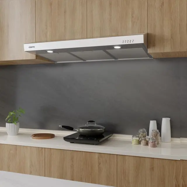 Alt view image 5 of 7 - Under Cabinet Range Hood 30 inch Ductless Convertible Duct, Stove Vent Hood for Kitchen with 3-Speed Exhaust Fan in Stainless Steel