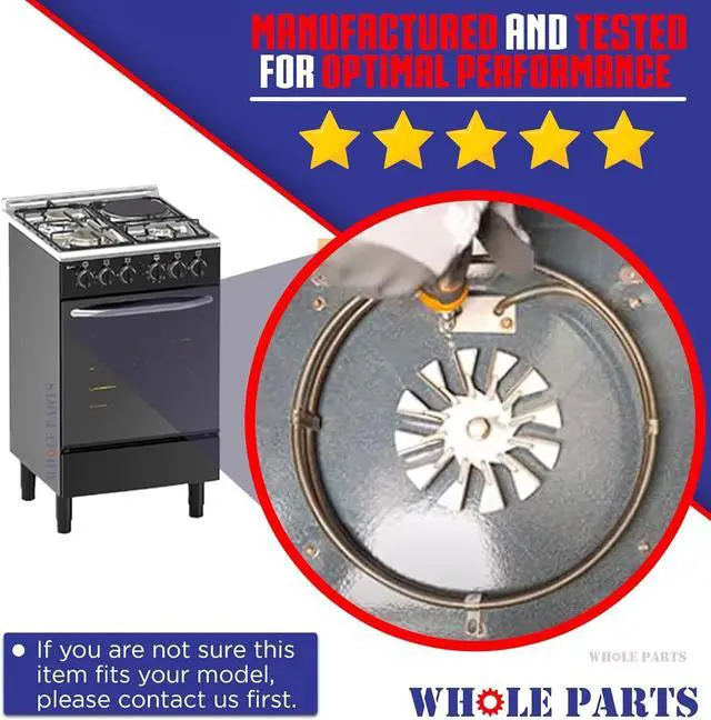 Alt view image 4 of 7 - Range Oven Convection Heating Element Part# WB44T10053 - Replacement and Compatible with Some GE and Kenmore Ranges or Ovens