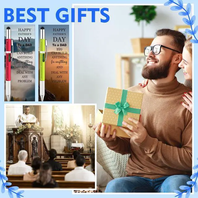 Alt view image 6 of 7 - 100 Sets 6 in 1 Multi Toolpen Fathers Day Dad Gifts for Men Church Christian Gifts Bulk with Religious Bible Cards, Tools Gadgets Stocking Stuffers for Adults Husband Boyfriend (Multicolor)