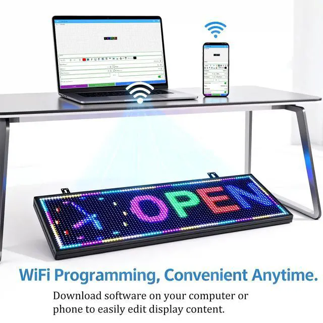 Alt view image 2 of 7 - P10(40" * 14") Outdoor Programmable Scrolling Led Sign Digital For Business Matrix Panel Screen Panel Electronic Board Screen Custom Neon Custom Message Board