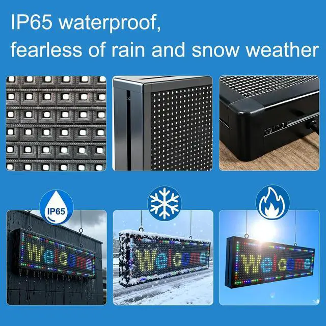 Alt view image 3 of 7 - P10(40" * 14") Outdoor Programmable Scrolling Led Sign Digital For Business Matrix Panel Screen Panel Electronic Board Screen Custom Neon Custom Message Board