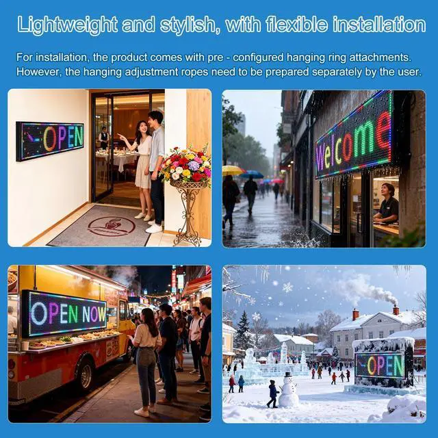 Alt view image 5 of 7 - P10(40" * 14") Outdoor Programmable Scrolling Led Sign Digital For Business Matrix Panel Screen Panel Electronic Board Screen Custom Neon Custom Message Board
