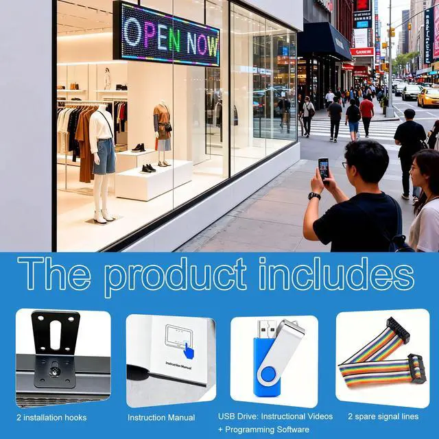 Alt view image 7 of 7 - P10(40" * 14") Outdoor Programmable Scrolling Led Sign Digital For Business Matrix Panel Screen Panel Electronic Board Screen Custom Neon Custom Message Board