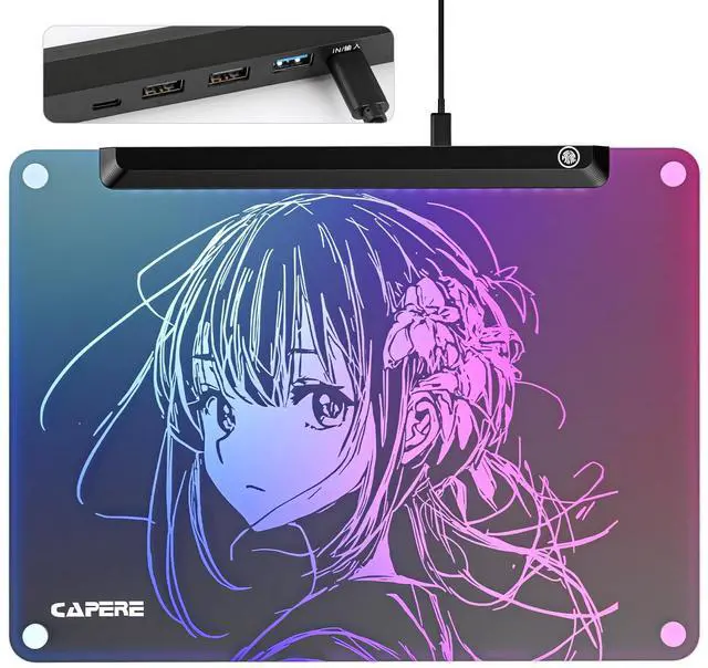 Main image of Tempered Glass Gaming RGB Mouse Pad,13 Lighting Modes,USB Hub 4 Ports,Micro-Etched Surface for Top Speed and Control, Hard Mousepad for FPS & Esports Gaming(15.3" x 11.3")