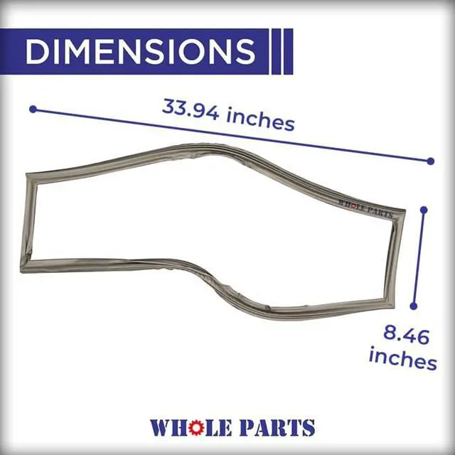 Alt view image 2 of 7 - Upgraded Refrigerator Door Seal Gasket (Magnetic Strip Inside, Grey) 1Piece, Part# WPW10443326 - Replacement & Compatible with Some Jenn Air, Kitchen Aid, Maytag & Whirlpool Refrigerators