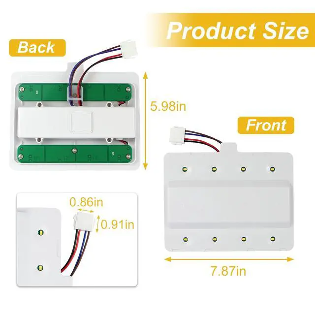 Alt view image 2 of 7 - W11125428 Refrigerator Replacement light LED Assembly Fits For Whirlpool PS12347426 W10223894 W10289592 W10850514 w10289592