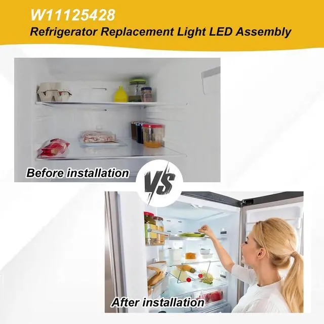 Alt view image 7 of 7 - W11125428 Refrigerator Replacement light LED Assembly Fits For Whirlpool PS12347426 W10223894 W10289592 W10850514 w10289592