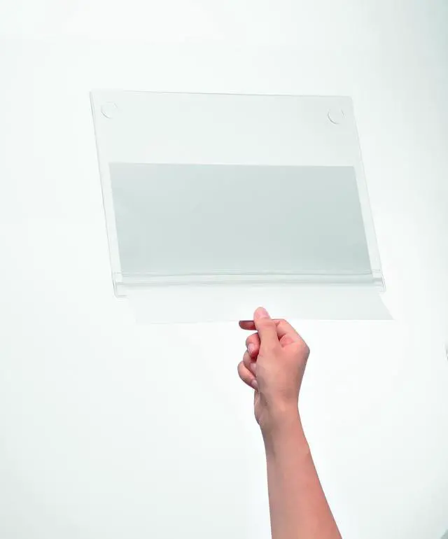 Alt view image 5 of 6 - Self-Adhesive Sign Holder - Letter Size Transparent Document Holders - Water-Resistant IPX5 Tested - Perfect for Outdoor Information Displays - Pack of 5