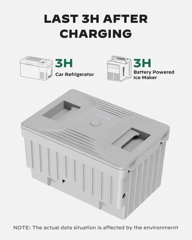 Alt view image 6 of 7 - 168 Wh Detachable Battery for 12 Volt RV Ice Maker, Specially Equipped SLIM39 Series Portable Ice Maker (Adapter not Included)