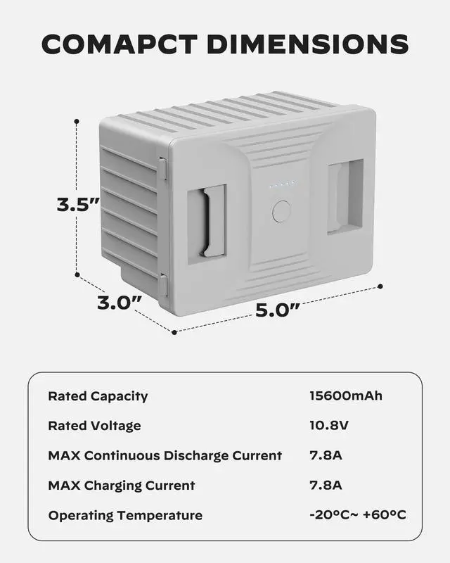 Alt view image 7 of 7 - 168 Wh Detachable Battery for 12 Volt RV Ice Maker, Specially Equipped SLIM39 Series Portable Ice Maker (Adapter not Included)