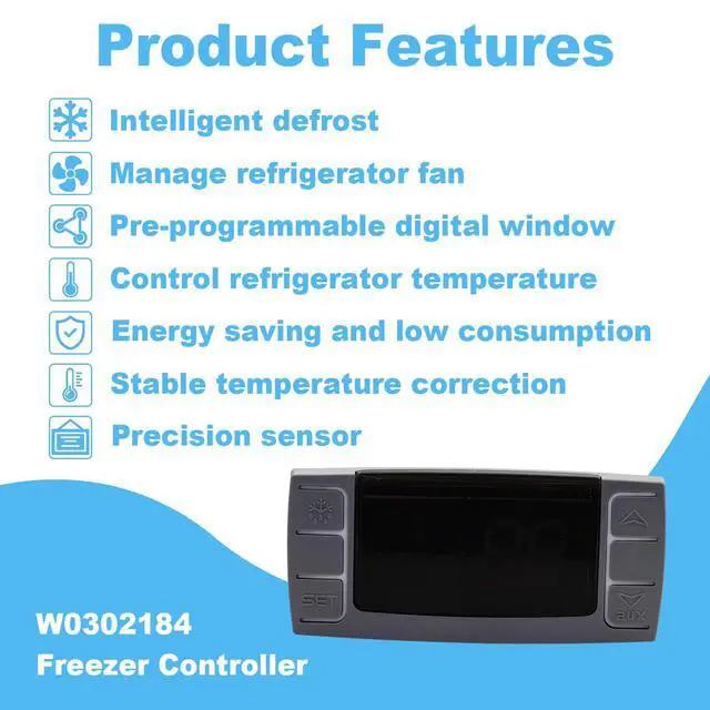 Alt view image 6 of 7 - W0302184 Digital Freezer Controller Compatible with Atosa Refrigerator | MBF8001 MBF8002 MBF8003 MBF8501 MBF8503 MBF8503GR MBF8504 MCF8701 Temperature Sensor Probes & Clasp, Replaces XR06CX-4N1F1