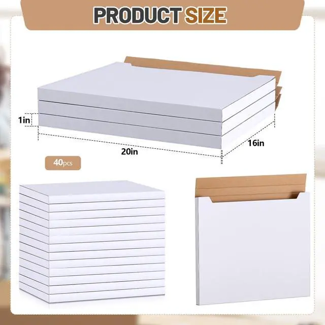 Alt view image 2 of 6 - 40 Pack 20x16x1 Inches Shipping Boxes Medium Corrugated Cardboard Box for Packing Moving Mailing Business Book Christmas Party Gifts Craft