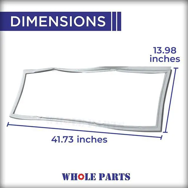 Alt view image 2 of 7 - Upgraded Gray Refrigerator Door Gasket, Left Side (Magnetic Strip Inside) Part # W10830048 Compatible with Select Kenmore, and Maytag Models