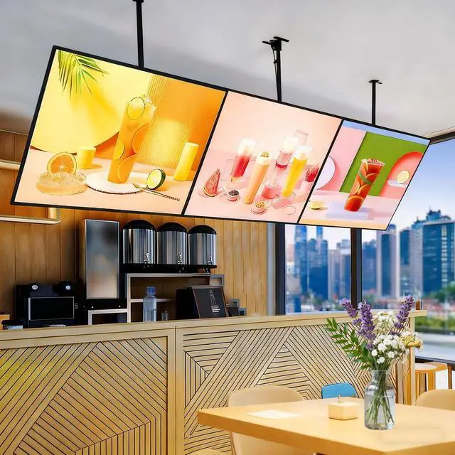 Alt view image 2 of 7 - Wall Mounted LED Menu Light Box, 3D Slim Snap Frame Light Box Billboard, Restaurant Coffee Beverage Shop Display Board Sign, With Telescopic Rod (23.6"x31.5"/60cmx80cm)