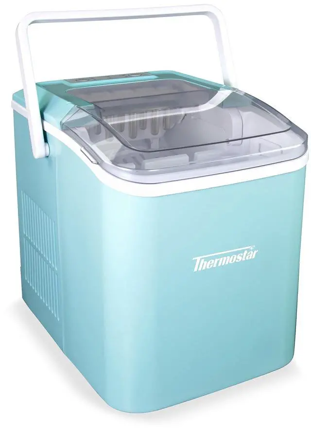 Main image of Thermostar Automatic Self-Cleaning Portable Electric Countertop Ice Maker Machine with Handle, 26 Pounds in 24 Hours with Ice Scoop and Basket, Perfect for Water Bottles, Mixed Drinks, Parties, Aqua