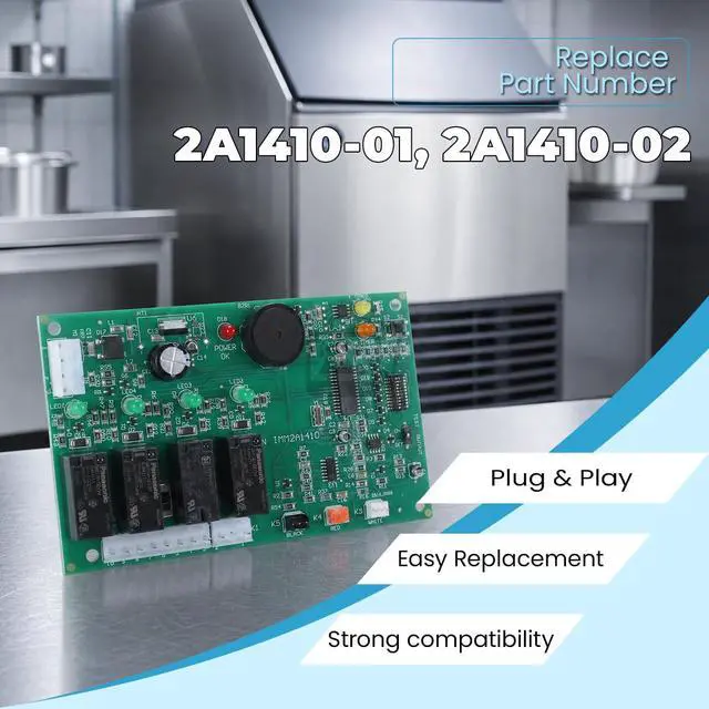 Alt view image 3 of 6 - 2A1410-01 2A1410-02 Ice Maker Control Board Replacement for Hoshizaki Ice Machines Compatible with KM250, KM450, KM500, KM600, KM1200, KM1300,KM1600