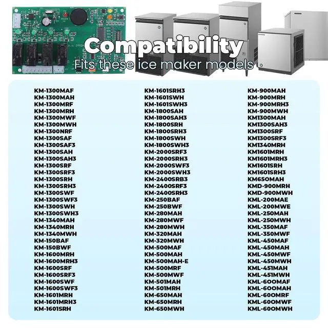 Alt view image 4 of 6 - 2A1410-01 2A1410-02 Ice Maker Control Board Replacement for Hoshizaki Ice Machines Compatible with KM250, KM450, KM500, KM600, KM1200, KM1300,KM1600