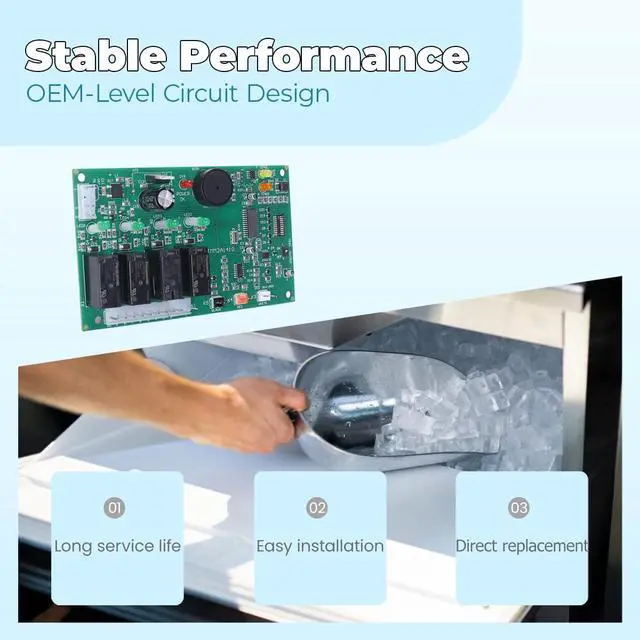 Alt view image 6 of 6 - 2A1410-01 2A1410-02 Ice Maker Control Board Replacement for Hoshizaki Ice Machines Compatible with KM250, KM450, KM500, KM600, KM1200, KM1300,KM1600