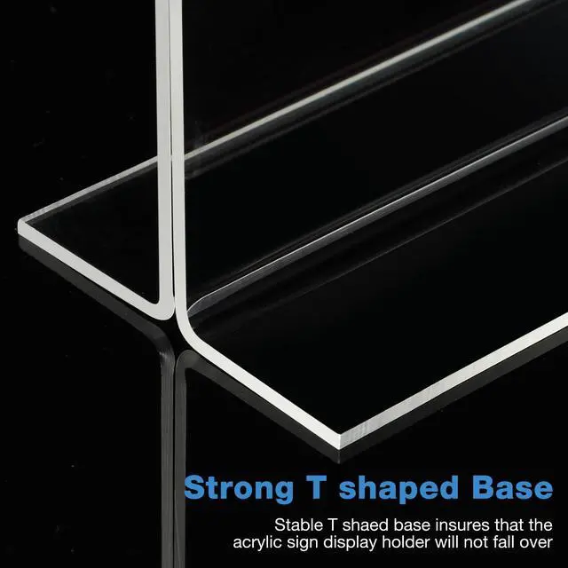 Alt view image 4 of 7 - 48 Pack Acrylic Sign Holder Plastic Picture Frames Clear Standing Table Top Sign Holder Double Sided T Shape Photo Frame for Table Wedding Party Office Restaurant Hotel (4 x 6 Inch)