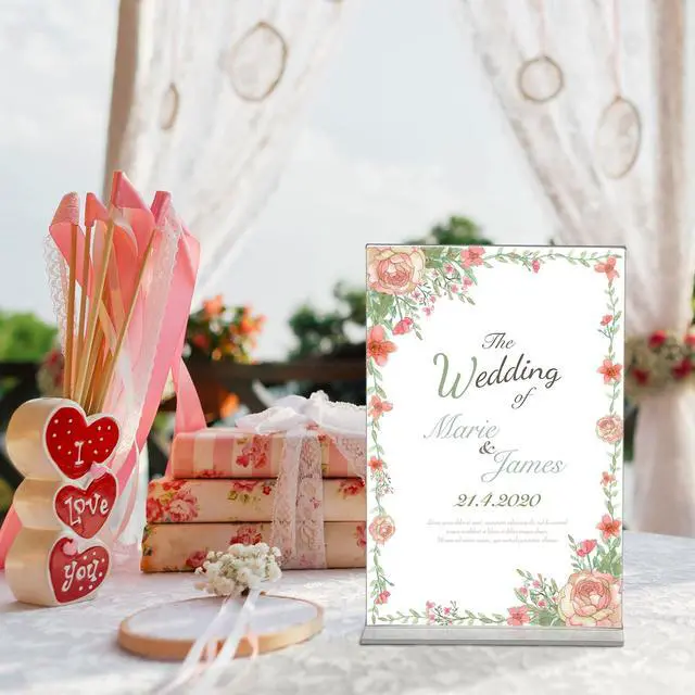 Alt view image 6 of 7 - 48 Pack Acrylic Sign Holder Plastic Picture Frames Clear Standing Table Top Sign Holder Double Sided T Shape Photo Frame for Table Wedding Party Office Restaurant Hotel (4 x 6 Inch)