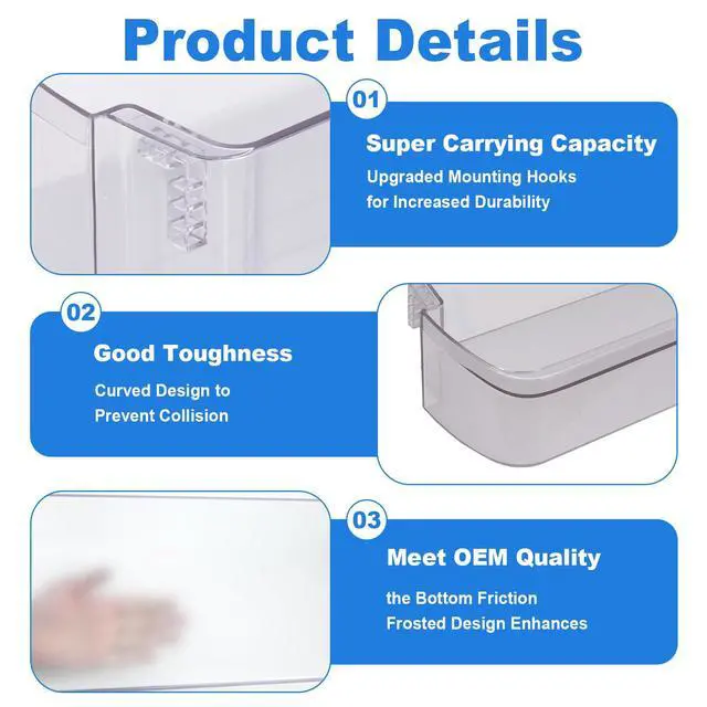 Alt view image 6 of 7 - MAN62749601 Refrigerator Door Basket Compatible with LG Kenmore | Refrigerator LDC24370ST, LDCS24223W, LDCS24223S etc and Kenmore Refrigerator Door Bin 79579043310, 79579043312, 79578042310