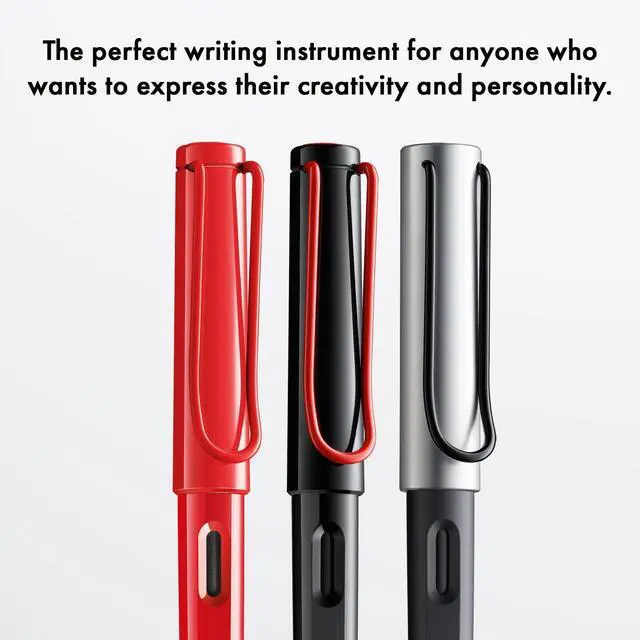 Alt view image 6 of 6 - joy black calligraphy fountain pen set - fountain pen with 3 different nibs (1.1/1.5/1.9 mm) - calligraphy pen with ribbon nib & ergonomic grip - incl. 5 T 10 blue ink cartridges