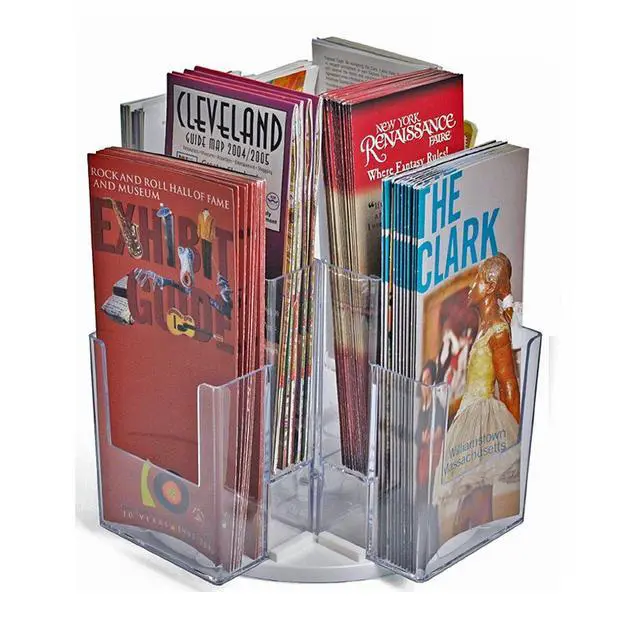 Alt view image 3 of 4 - 252805 8-Pocket Tri-Fold Brochure Counter Display Revolves on a 9" Base